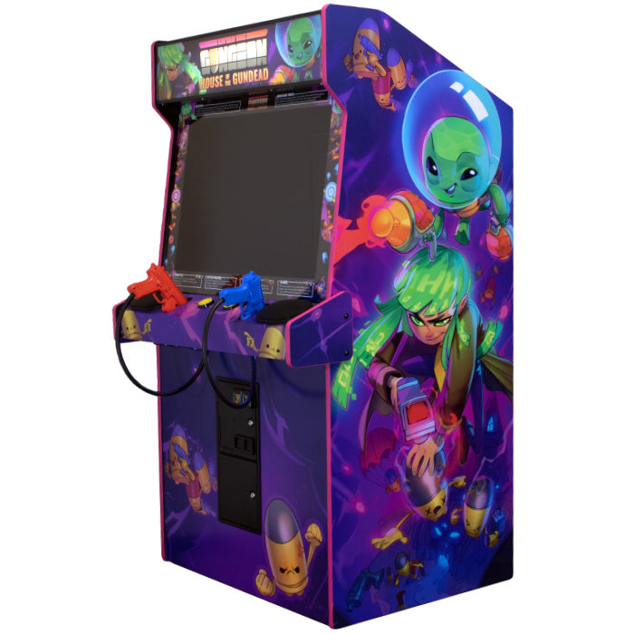 The six videogame cabinet on the left side of the arcade are the